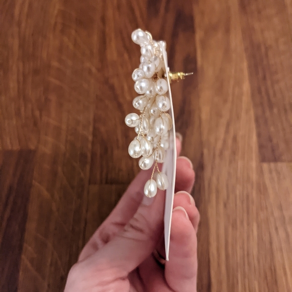 AHED Project Fireworks Pearl Vines Statement Wedding Earrings - Picture 3 of 8